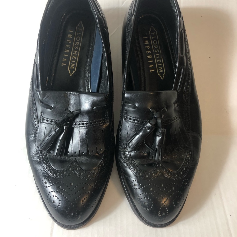 Florsheim Imperial Vintage Black Oxford Genuine Leather Men’s Shoes. Size 8